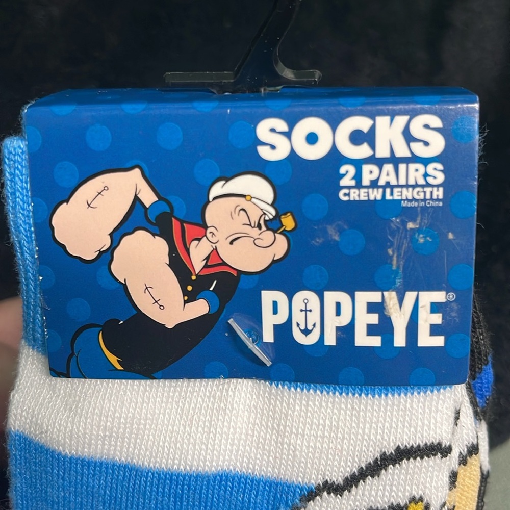 BNWT 2 PAIRS OF ODD SOCKS “POPEYE” COMIC 
CREW LENGTH SOCKS MEN’S LARGE 8-12 WO… - Picture 6 of 10